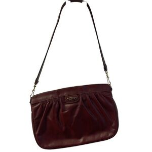 Vintage Etienne Aigner Genuine Leather Purse, Shoulder, Clutch Bag - Burgundy